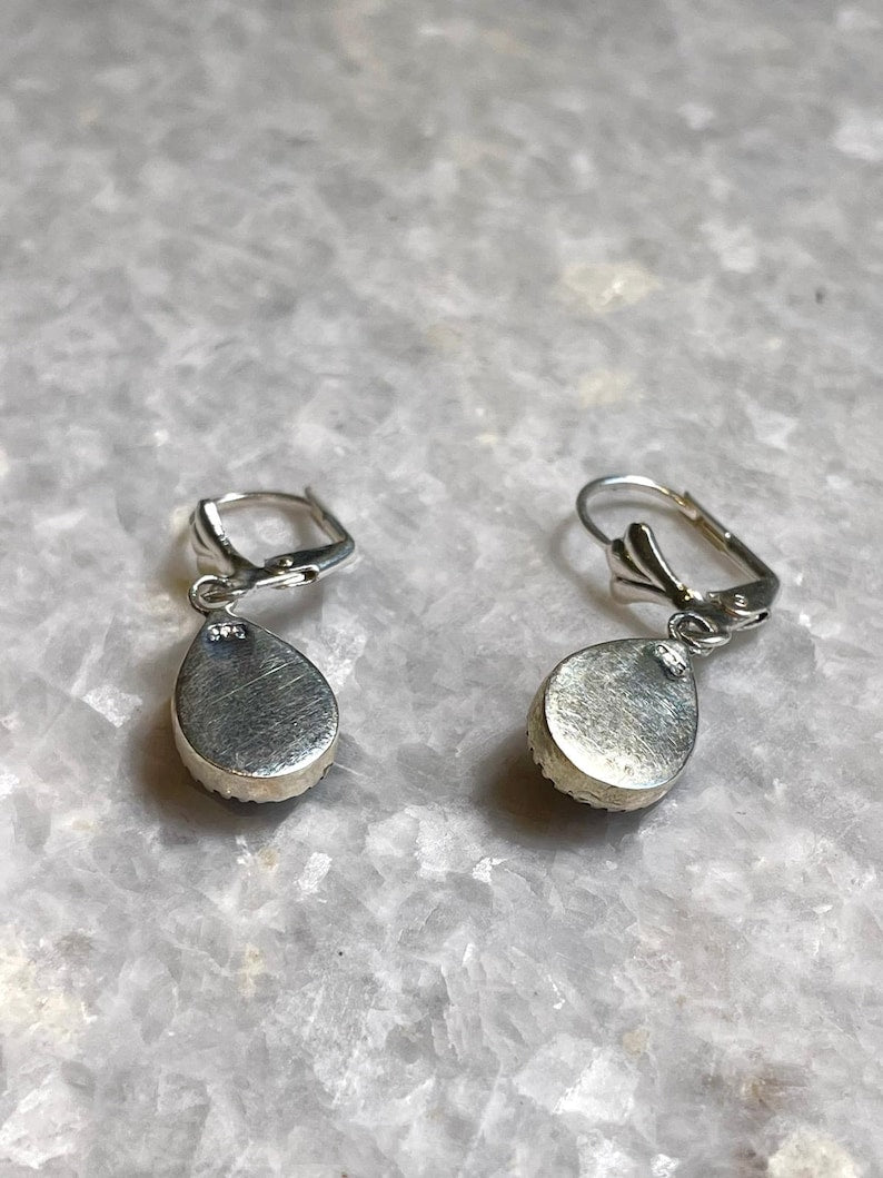 Genuine Eilat Stone Earrings, 925 Silver, turquoise earrings, king Solomon stone, natural Eilat jewelry, silver earrings, stone earrings