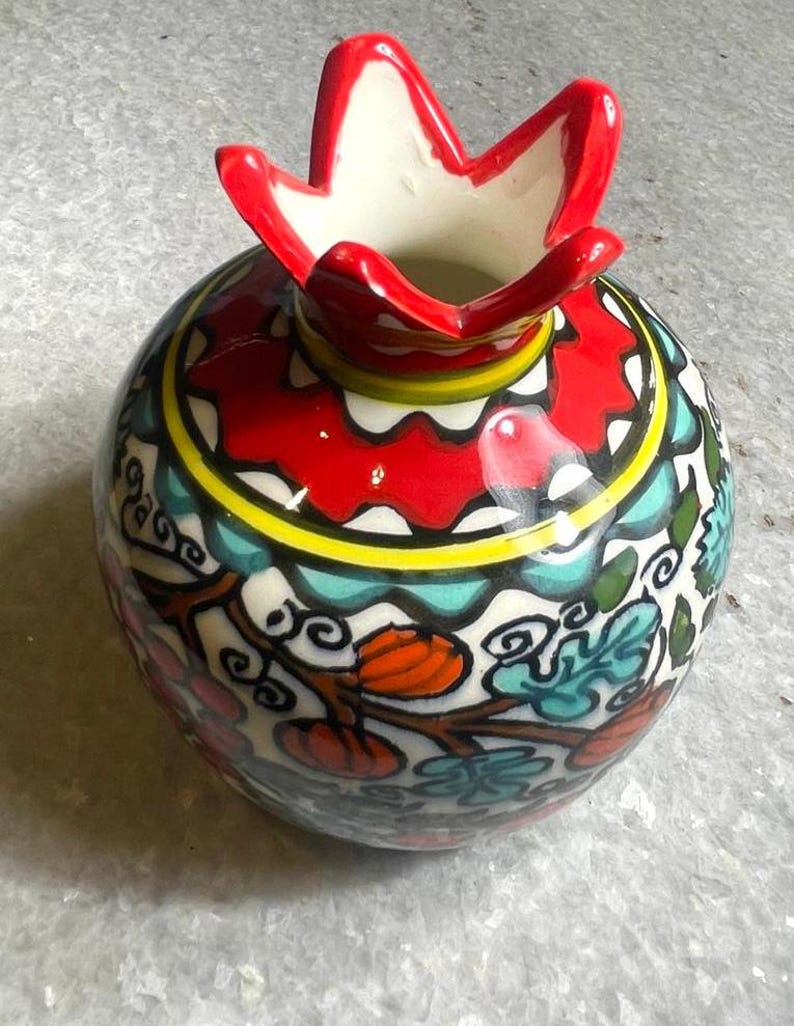 Handmade Ceramic Seven Species Pomegranate, Jewish gift, made in Israel, Judaica from israel, Home Decor, New Home Gift, wedding gifts