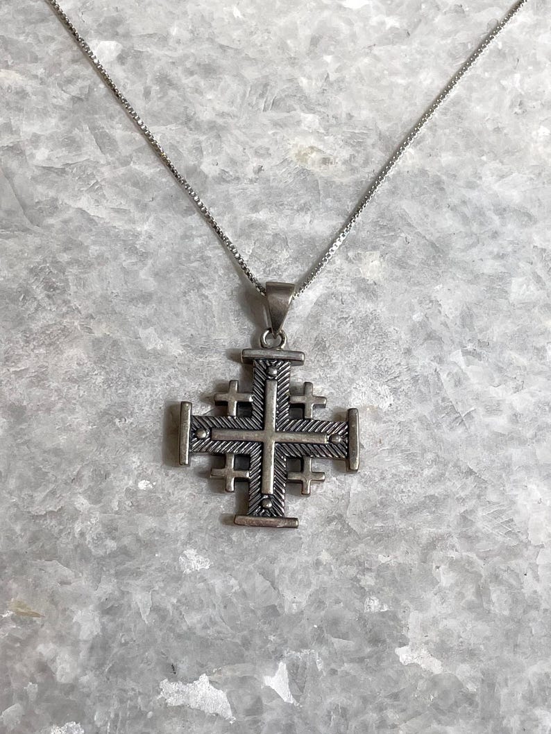 Jerusalem Cross Necklace, Silver, 925 silver, Silver Cross Necklace, cross jewelry, Christian gift, Christian Gift, Jerusalem pendant