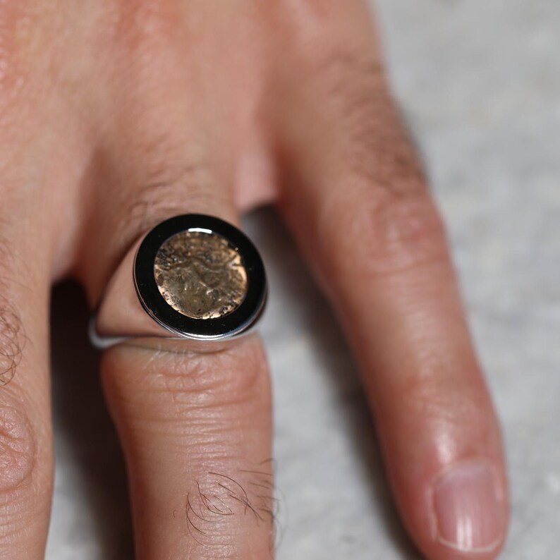 The Widow Mite Authentic Coin ring, Mite Ring, 14K solid gold, Christian gift, Religious jewelry, gift for her, gift for Fathers, White ring