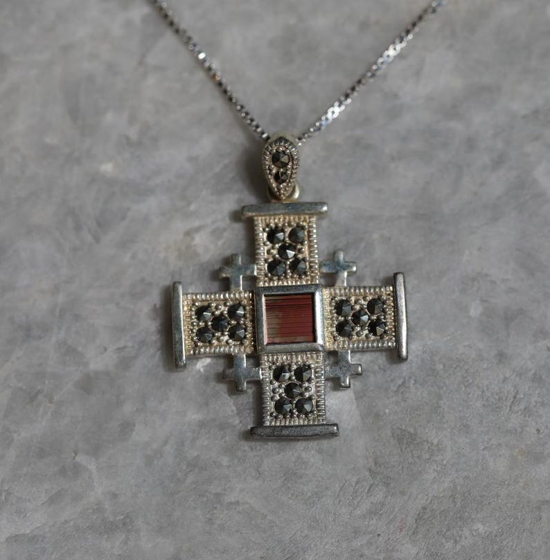 Nano Bible Jerusalem Cross necklace, 925 silver, Cross Pendant, Christian gift, Religious Gift, gift for her, gift for husband, unissex gift
