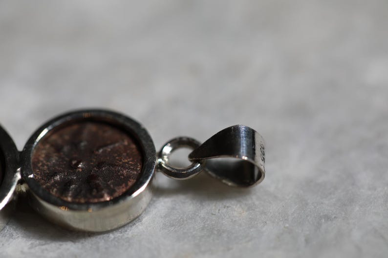 Two Authentic Widows Mite Coin Necklace, 925 Silver, Biblical jewelry, Christian pendant, Ancient coin, mite pendant, Christian gifs