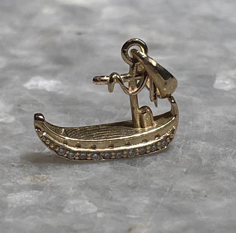 14K Gold Jesus Boat Pendant with Diamonds, Elegant Religious Jewelry , Gold pendant, Christmas gift, cross jewelry, Unissex , Jesus boat