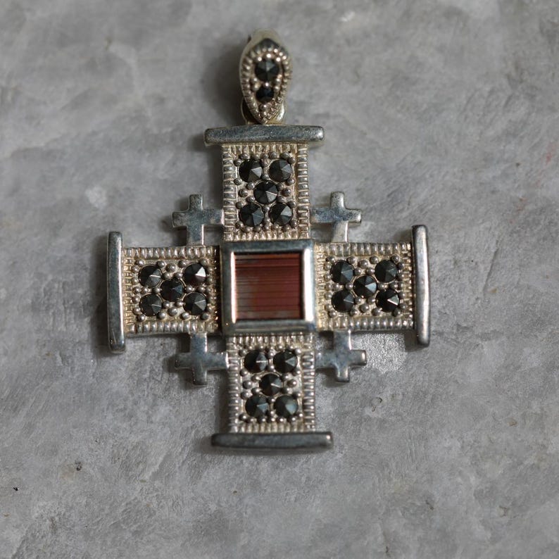 Nano Bible Jerusalem Cross necklace, 925 silver, Cross Pendant, Christian gift, Religious Gift, gift for her, gift for husband, unissex gift