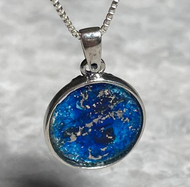 Messianic Sterling Silver Pendant with roman Glass, 925 silver , Christian gift, gift for her, Gift for him , Roman glass silver , unissex