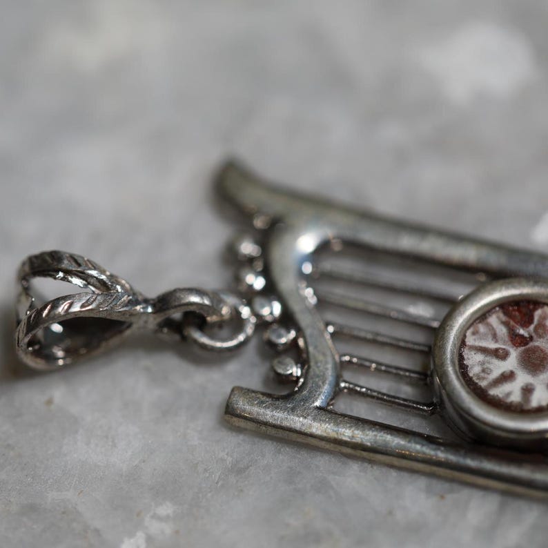 Silver Harp Widows Mite Coin necklace, 925 Silver, Biblical jewelry, Christian necklace, Ancient coin, Vintage necklace, Christian gifs