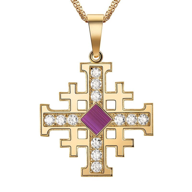 Nano Bible Cross Pendant, 14K gold, Jerusalem Cross Pendant, Christian gift, Religious Gift, gift for husband, Personalized Gift, gift for