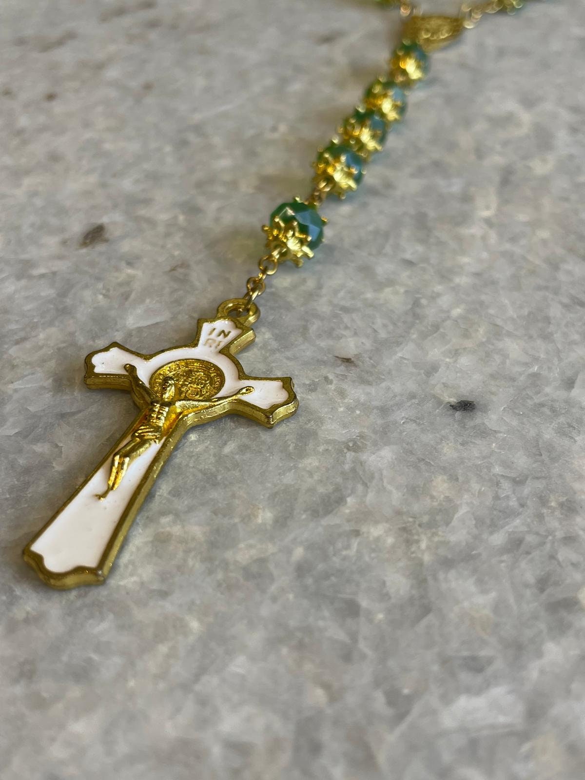 Rosary beads made at the Holy Land with Crucifix, rosary beads, rosary beads catholic, rosary beads first communion, rosary necklace