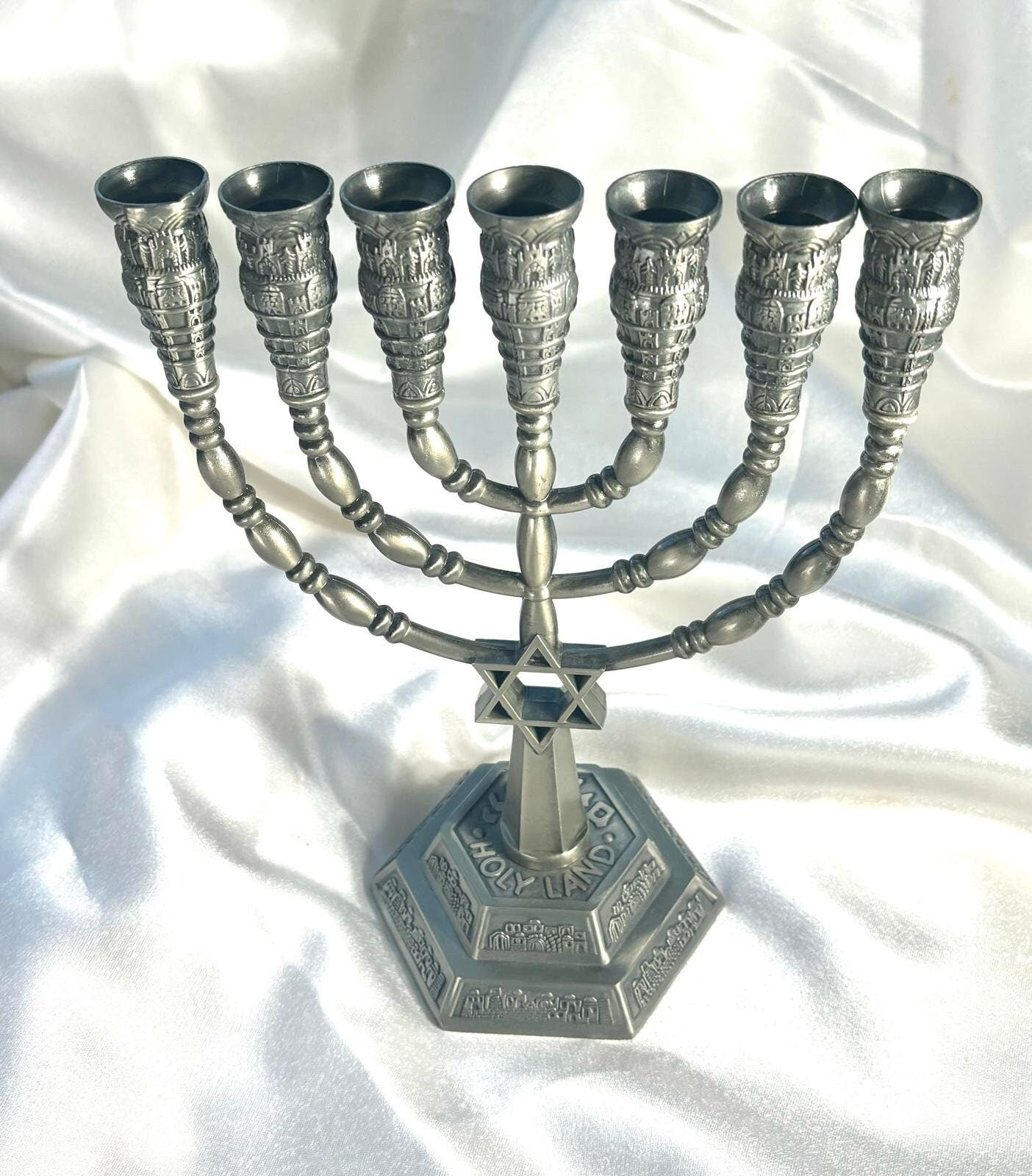 Menorah, Judaica from Israel, Bar Mitzvah, Jewish gift, Handmade Menorah, Judaica Decor, Decorative Menorah, star of david, Hanukkah gifts