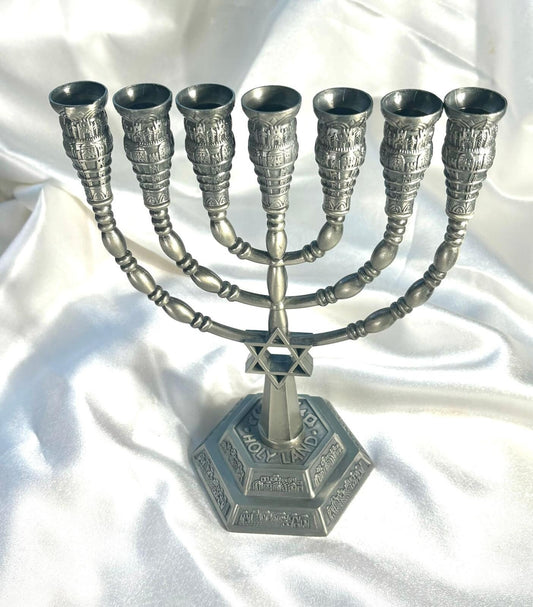 Menorah, Judaica from Israel, Bar Mitzvah, Jewish gift, Handmade Menorah, Judaica Decor, Decorative Menorah, star of david, Hanukkah gifts