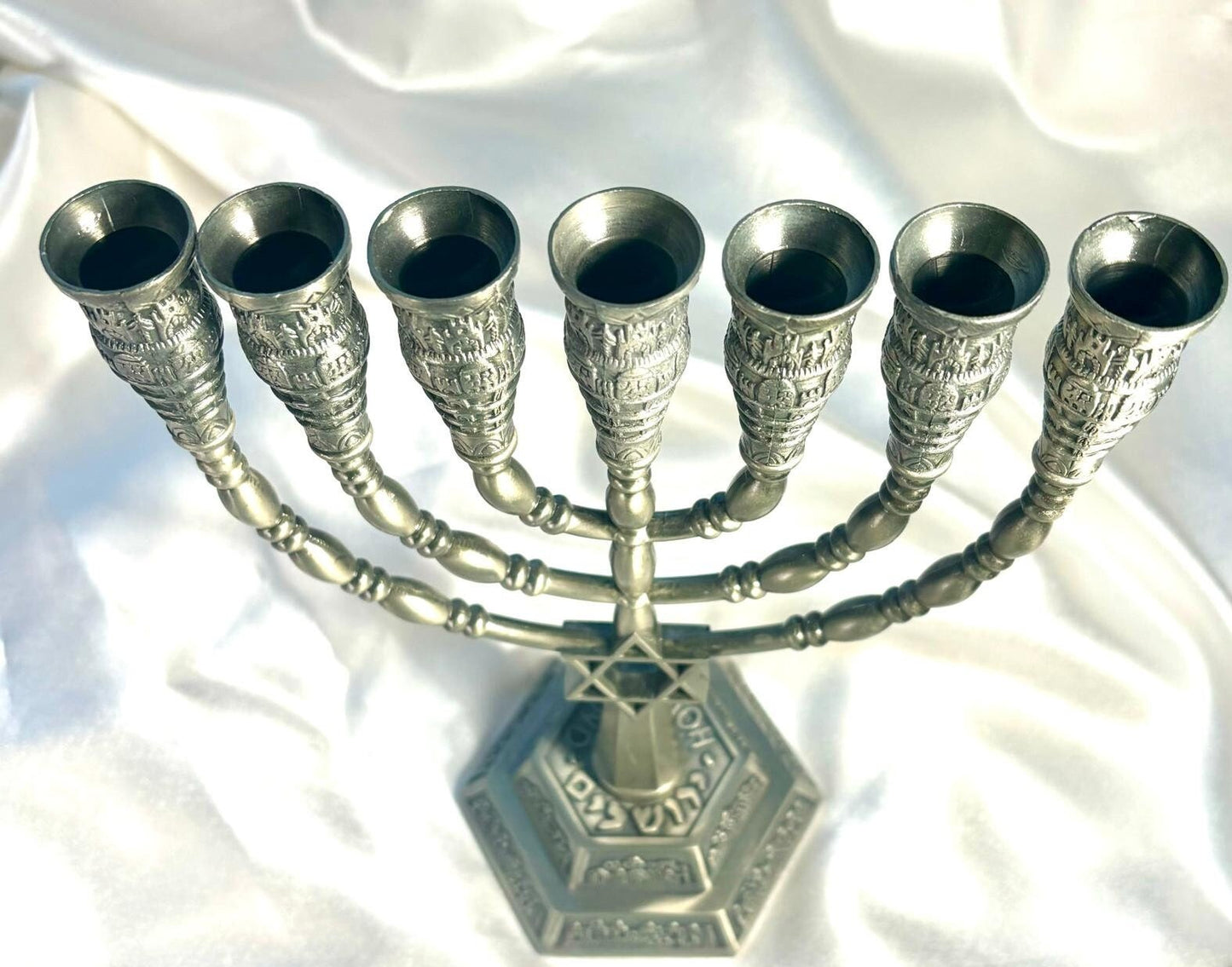 Menorah, Judaica from Israel, Bar Mitzvah, Jewish gift, Handmade Menorah, Judaica Decor, Decorative Menorah, star of david, Hanukkah gifts
