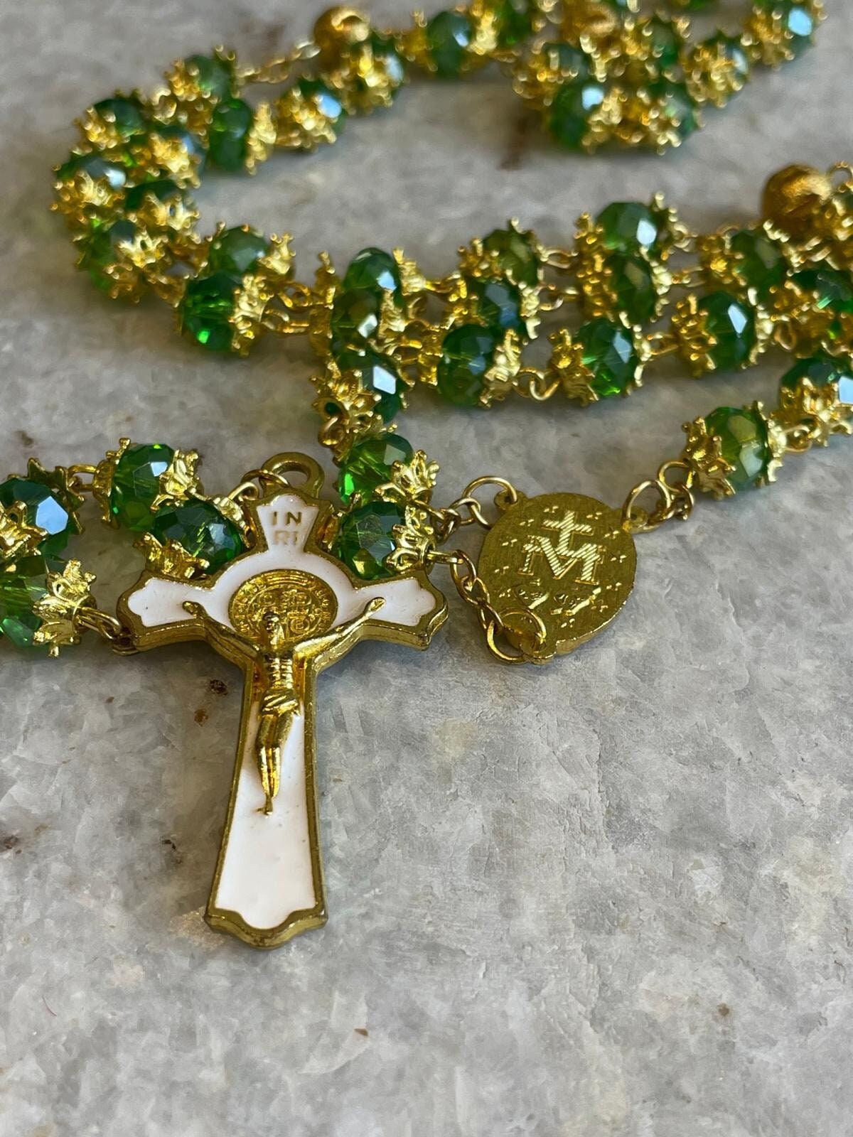 Rosary beads made at the Holy Land with Crucifix, rosary beads, rosary beads catholic, rosary beads first communion, rosary necklace