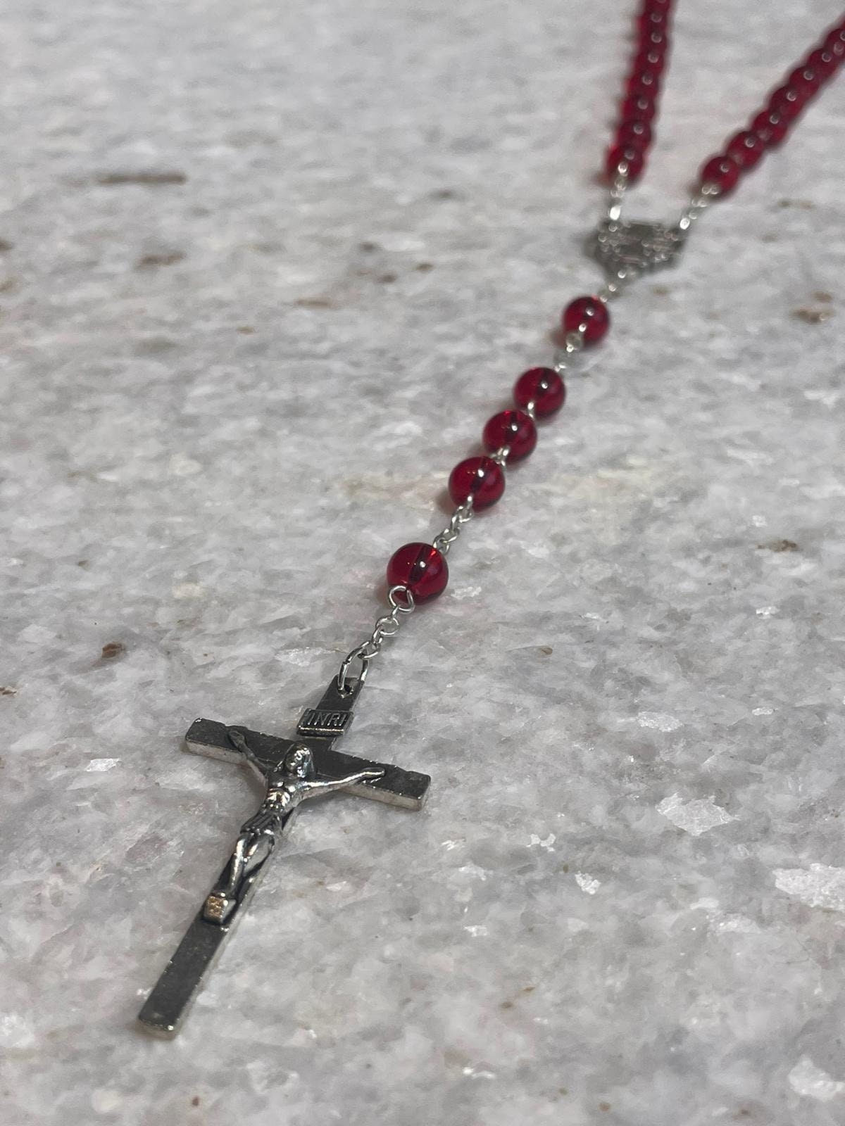Rosary beads made at the Holy Land with Crucifix, rosary beads, soil from the holy land, rosary beads, Valentines Day gift, romantic gift