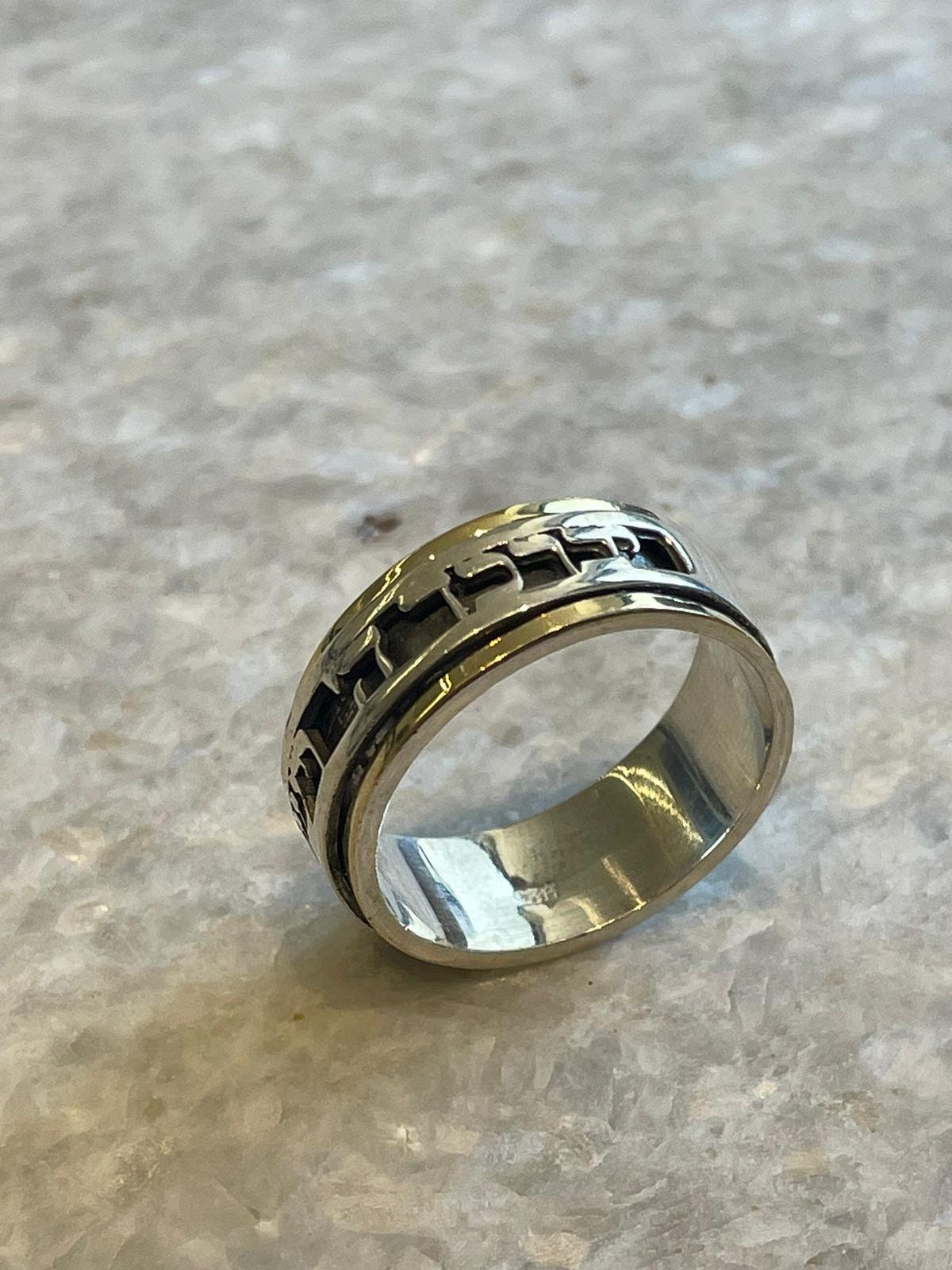 Spinning ring, Spinning Ring With Gold Plating, 925 silver, jewish gift, Religious Gift, gift for him, gift for wife, jewish jewelry