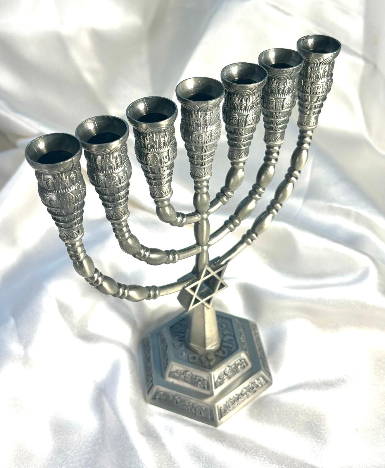 Menorah, Judaica from Israel, Bar Mitzvah, Jewish gift, Handmade Menorah, Judaica Decor, Decorative Menorah, star of david, Hanukkah gifts