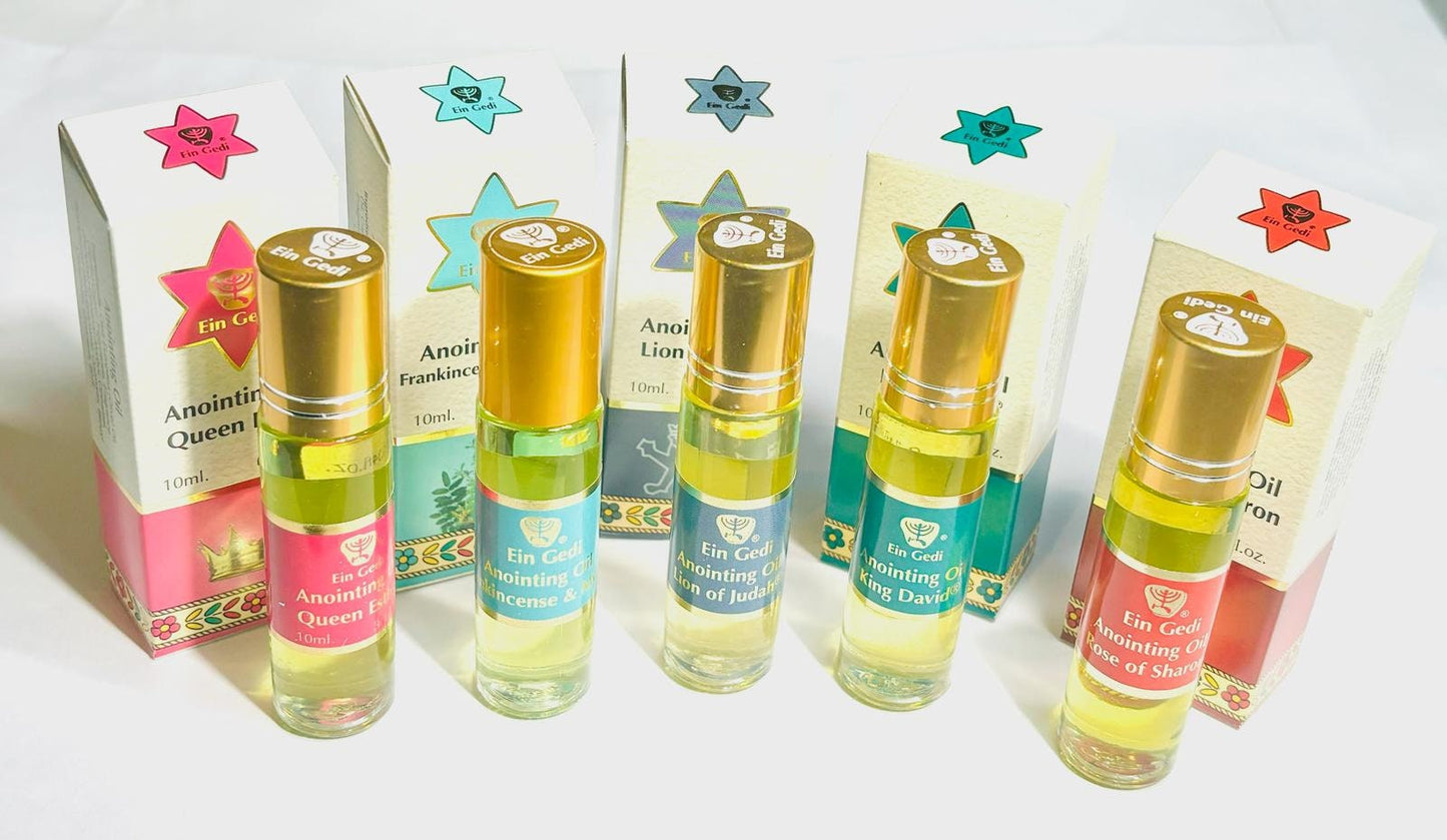 5 Anoiting oil from the holyland, anointing oil bottle set, roll-on anointing oil christian gifts, gift for her, birthday gifts