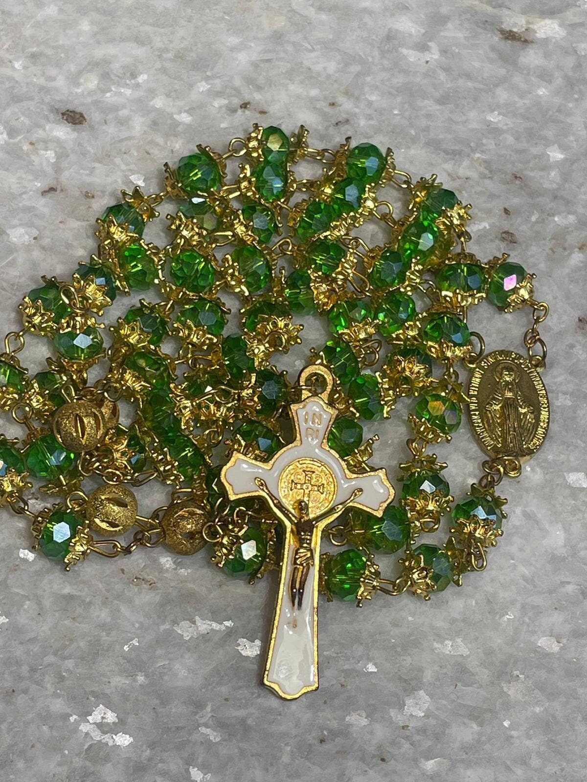 Rosary beads made at the Holy Land with Crucifix, rosary beads, rosary beads catholic, rosary beads first communion, rosary necklace