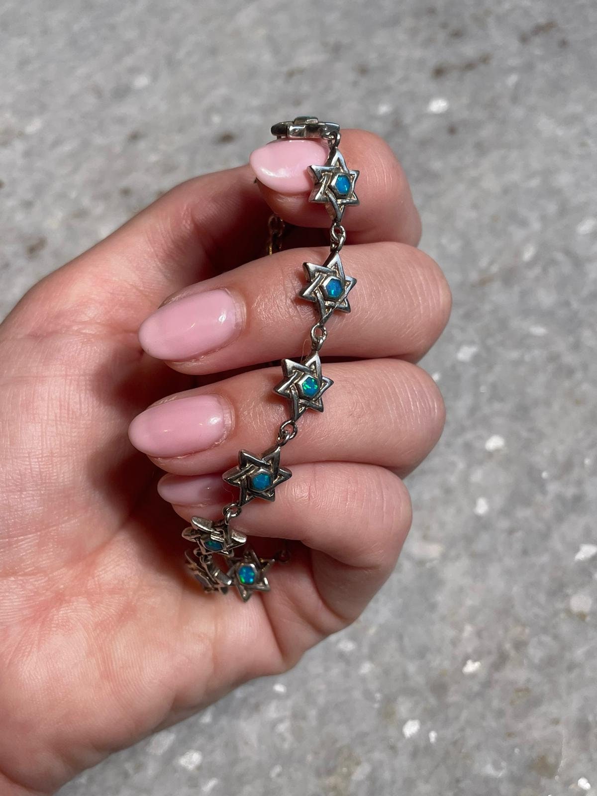 Opal Bracelet, star of david Bracelet, 925 Silver, silver Bracelet, jewish jewelry, jewish star, bat mitzvah gift, bar mitzvah gift