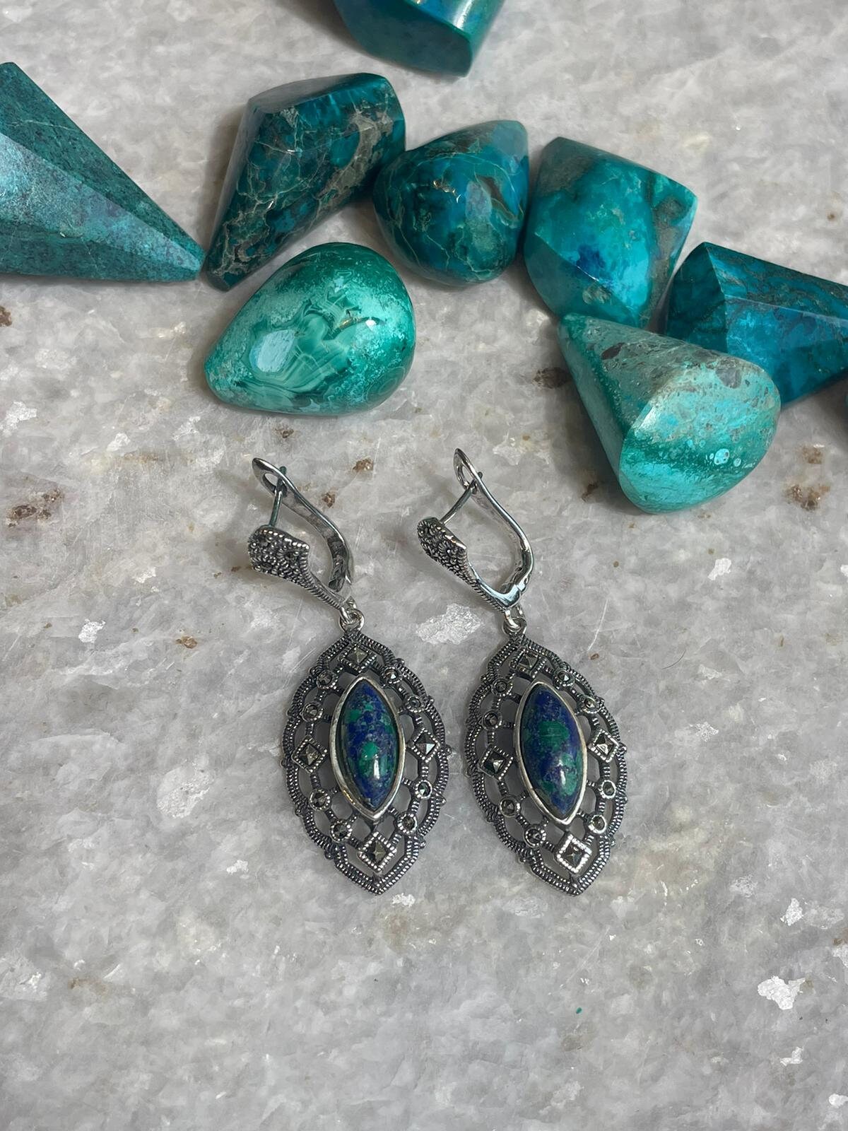 Eilat Stone Earrings, Eilat jewelry, 925 silver, Silver Earrings, Christian gift, jewish gift, gift for wife, birthday gifts, stone Earrings
