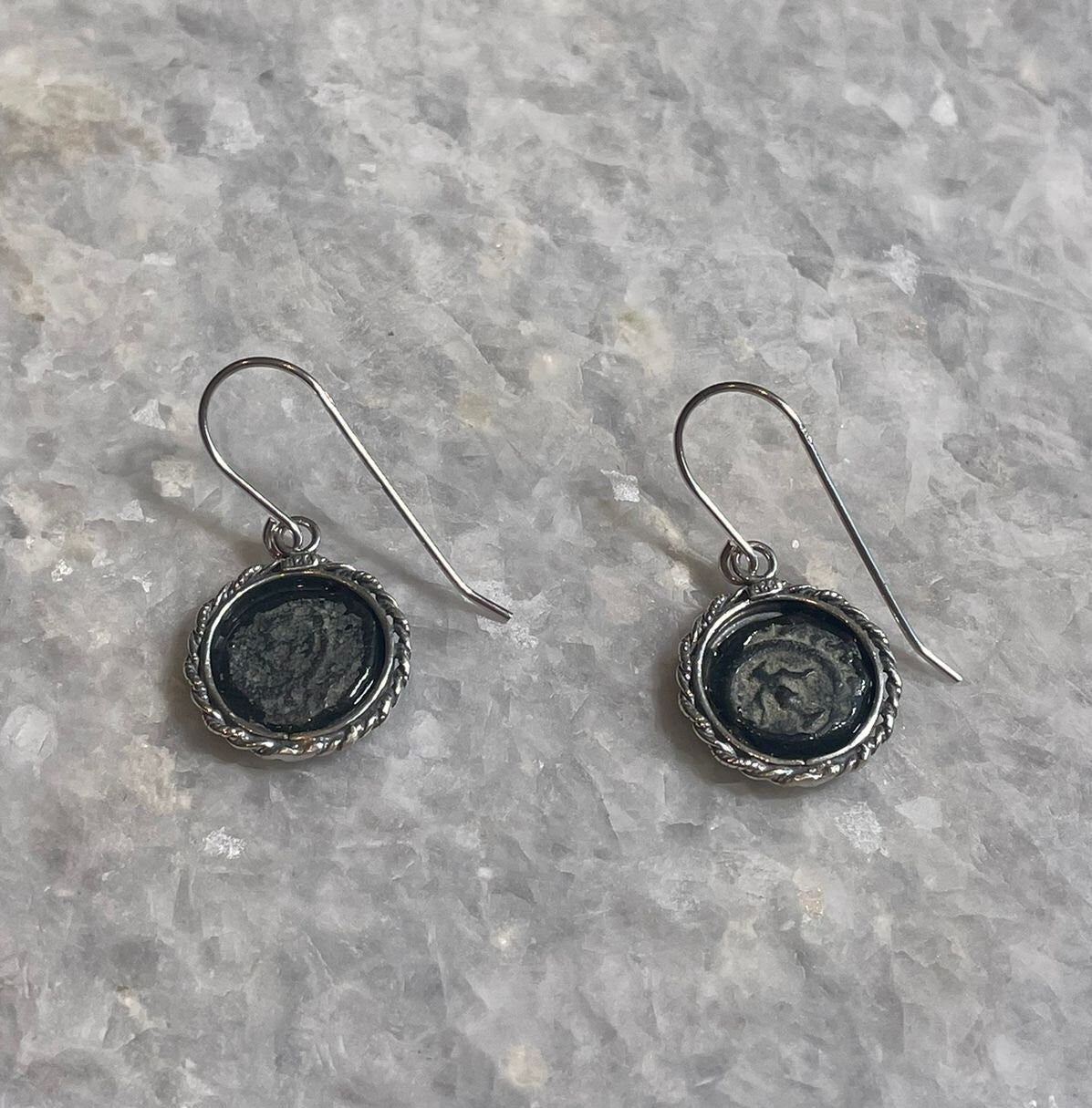Authentic Widows Mite Coin Earrings, 925 Silver, Biblical jewelry, Christian earrings, Ancient coin, mite earrings, Christian gift
