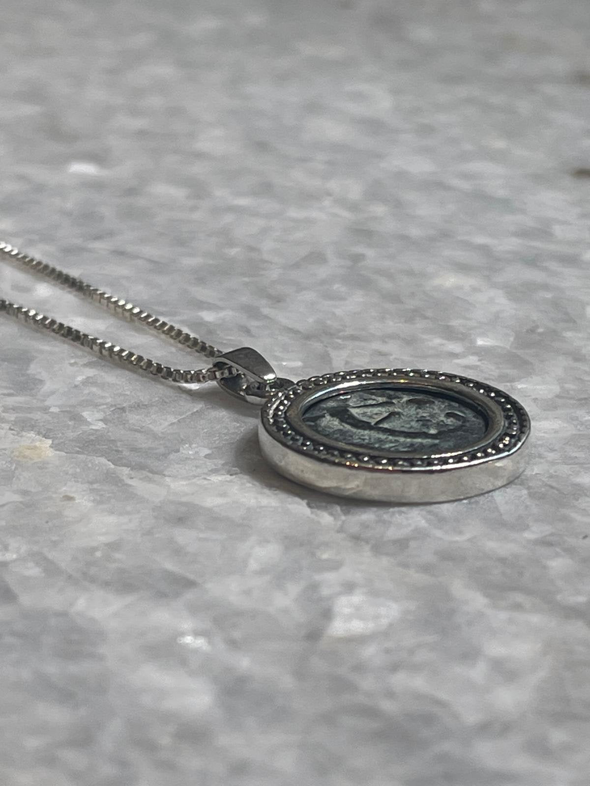 Authentic Widows Mite Coin necklace, 925 Silver, Biblical jewelry, Christian necklace, Ancient coin, Vintage necklace, Christian gifs