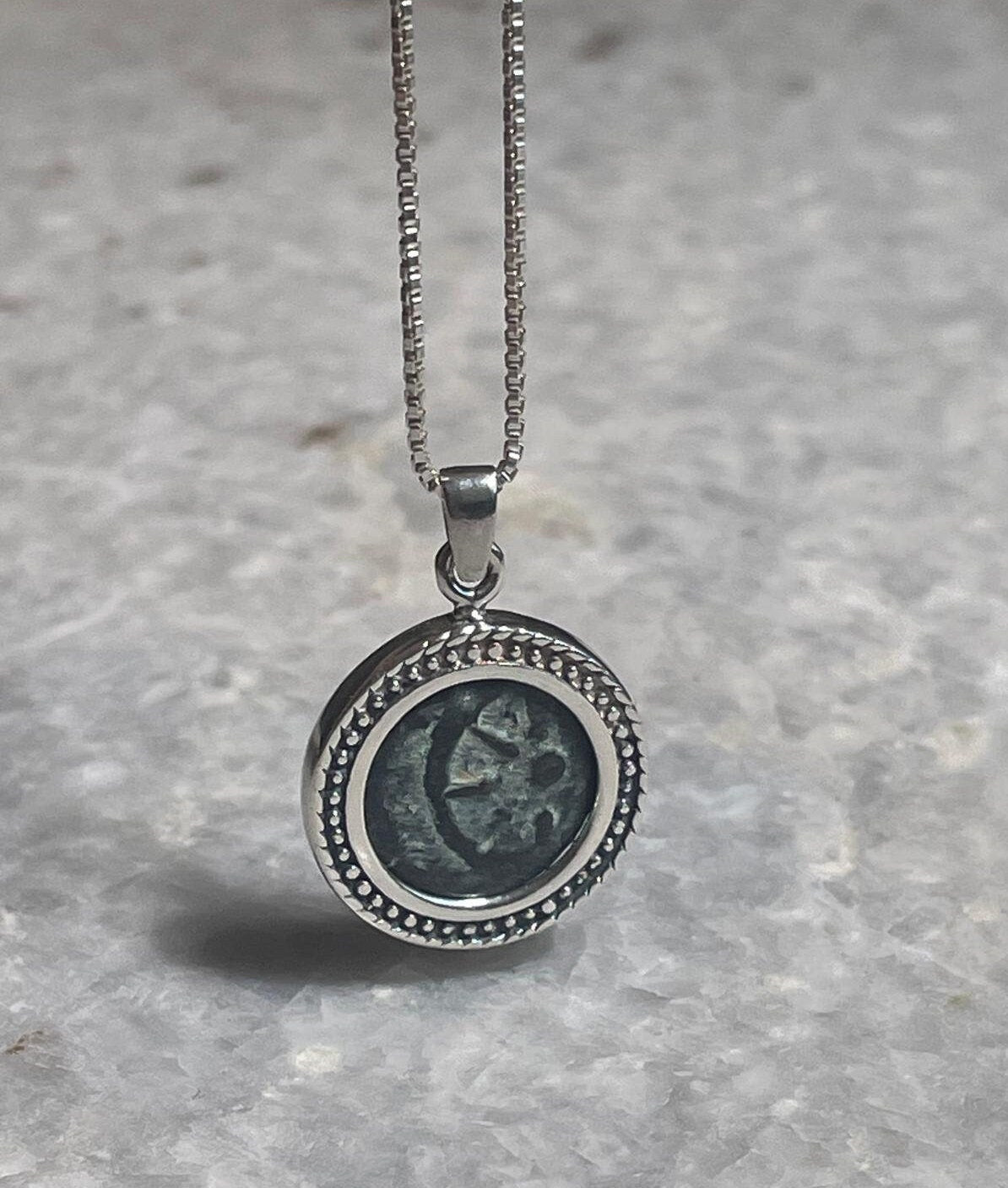 Authentic Widows Mite Coin necklace, 925 Silver, Biblical jewelry, Christian necklace, Ancient coin, Vintage necklace, Christian gifs