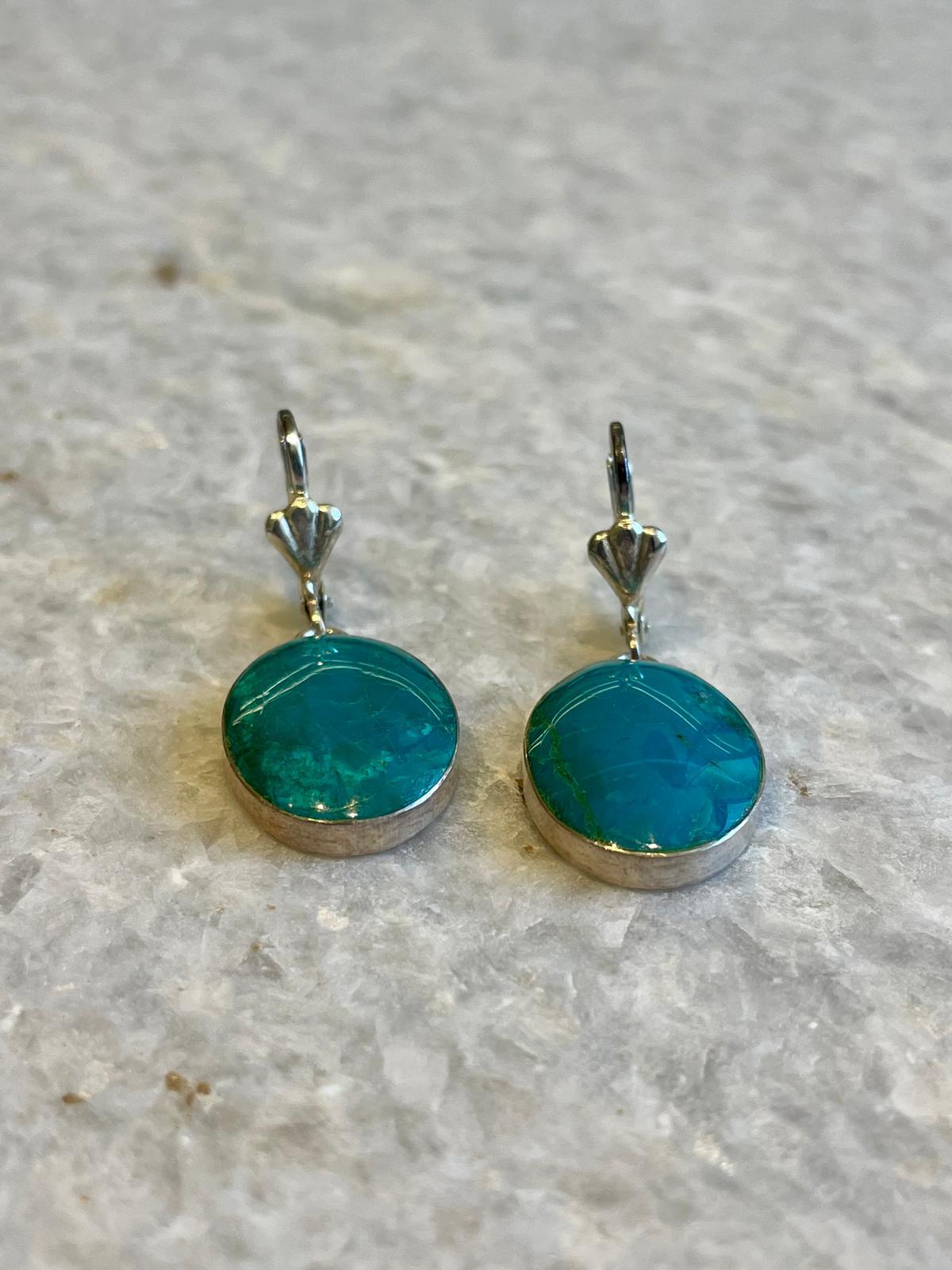 Genuine Eilat Stone Earrings, 925 Silver, king Solomon stone, natural Eilat jewelry, silver earrings, stone earrings, Jewish gifts