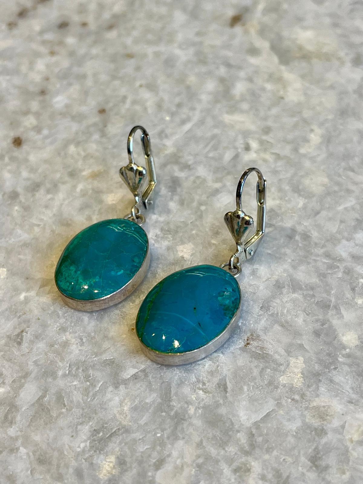 Genuine Eilat Stone Earrings, 925 Silver, king Solomon stone, natural Eilat jewelry, silver earrings, stone earrings, Jewish gifts