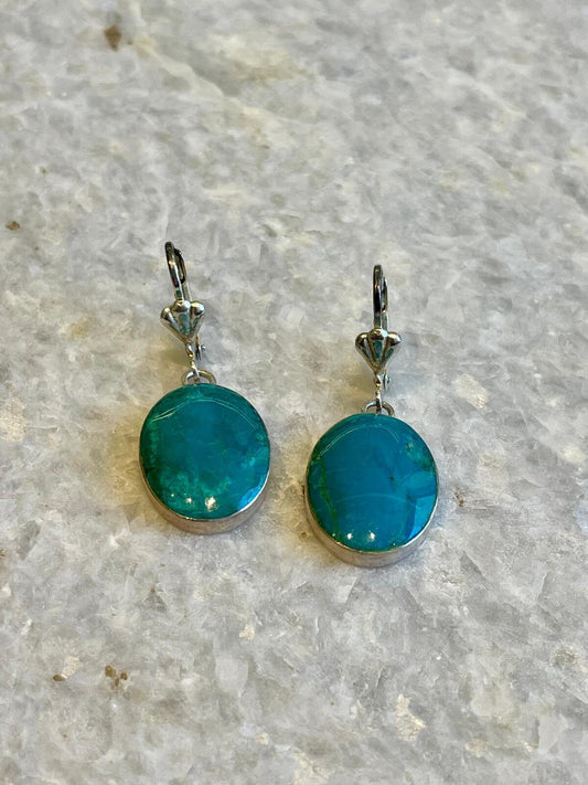 Genuine Eilat Stone Earrings, 925 Silver, king Solomon stone, natural Eilat jewelry, silver earrings, stone earrings, Jewish gifts