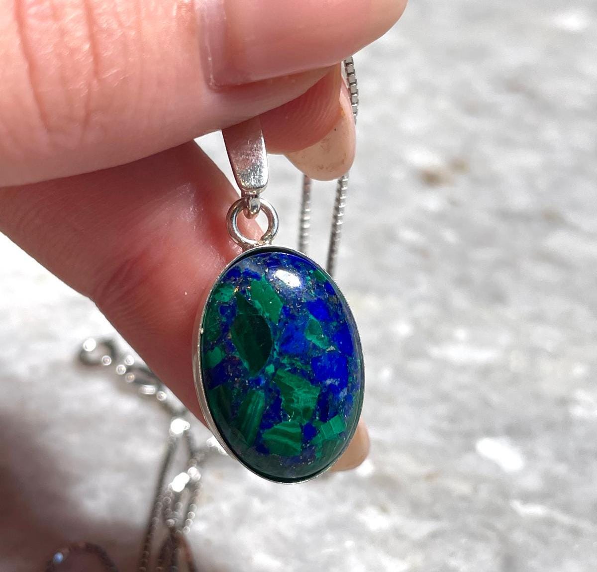 Eilat Stone Silver Necklace, Eilat Stone Jewelry, 925 silver, Silver Necklace, jewish jewelry, Religious Gift, gift for her, gift for him