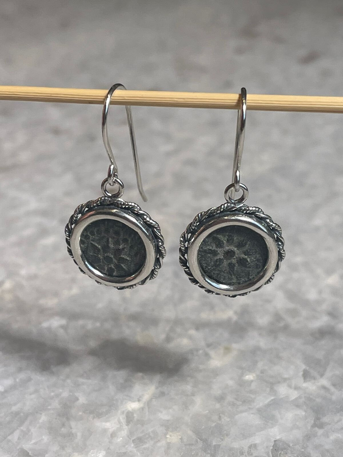 Authentic Widows Mite Coin Earrings, 925 Silver, Biblical jewelry, Christian earrings, Ancient coin, mite earrings, Christian gift