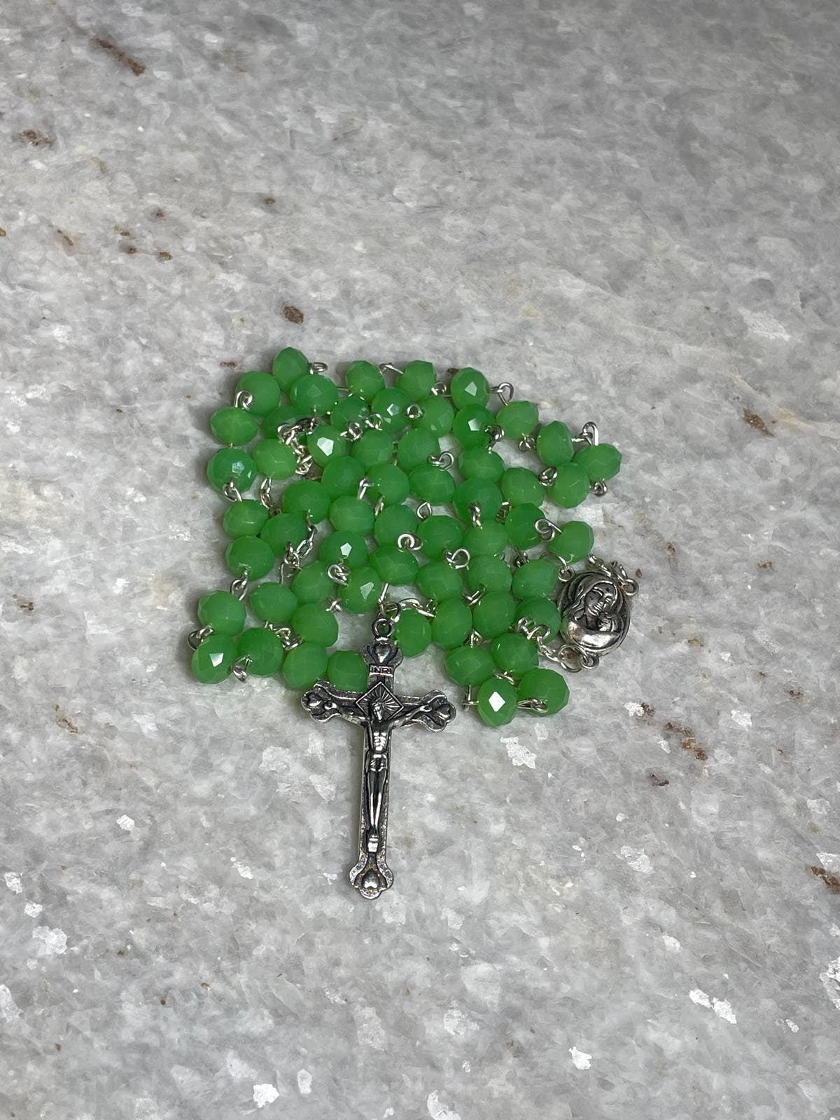 Rosary beads made at the Holy Land with Crucifix, rosary beads, catholic rosary , soil from the holy land, rosary necklace, Orthodox rosary