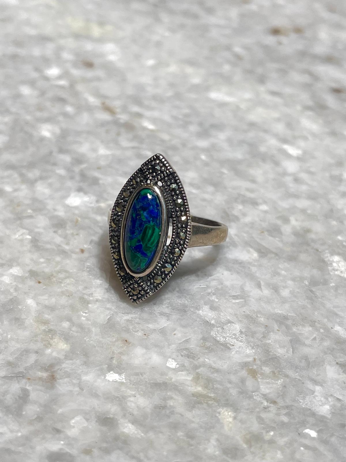Eilat Stone Ring, 925 silver, Silver ring, Christian gift, jewish Gift, king solomon stone ring, natural stone ring, andmade jewelry