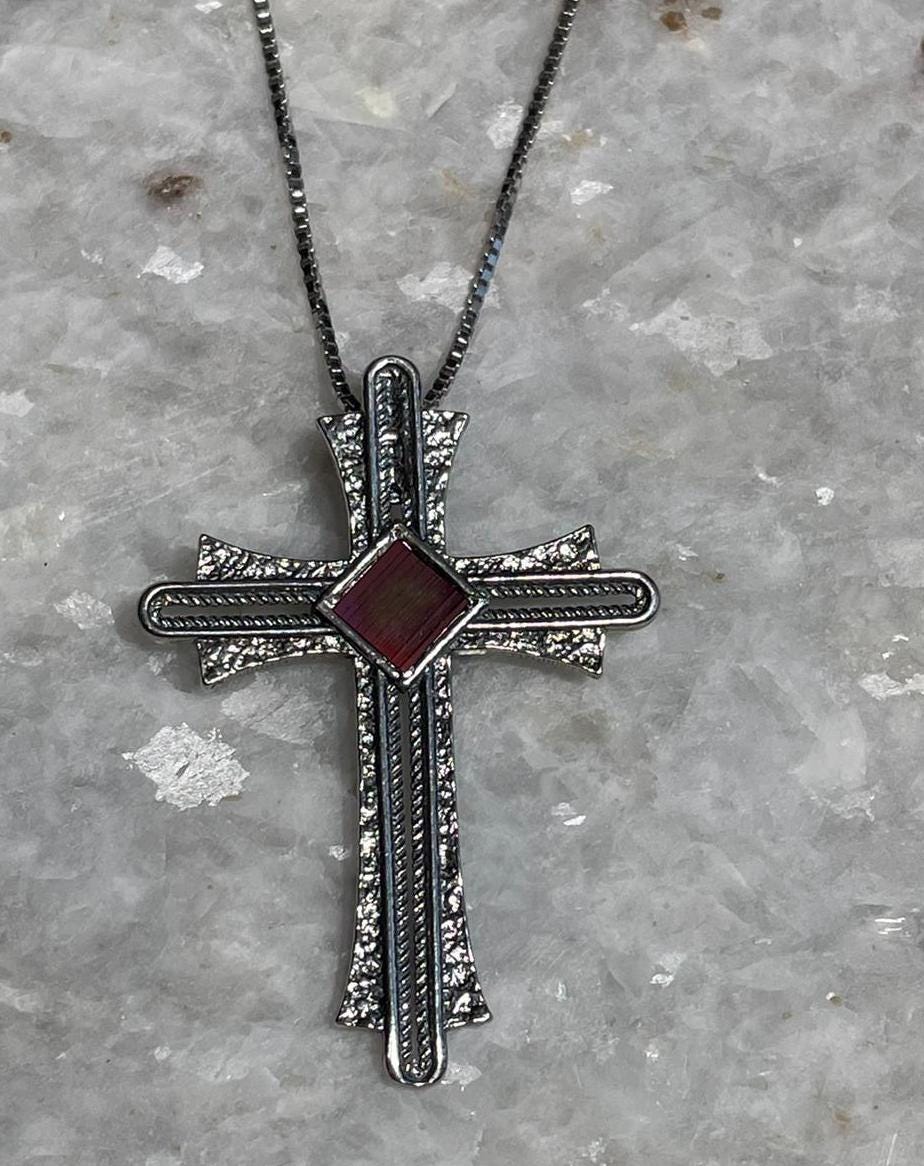 Nano Bible Cross necklace, 925 silver, Cross Pendant, Christian gift, Religious Gift, gift for her, gift for husband, gift for wifeת
