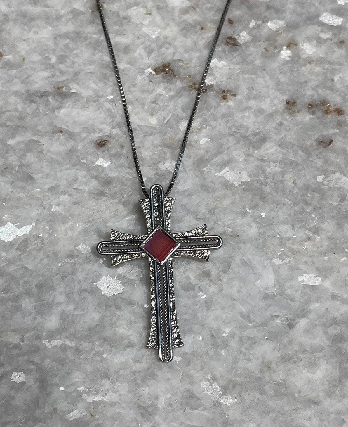 Nano Bible Cross necklace, 925 silver, Cross Pendant, Christian gift, Religious Gift, gift for her, gift for husband, gift for wifeת