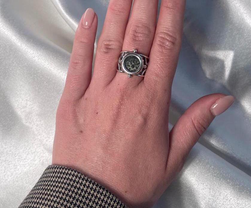 Authentic Widow Mite coin ring, 925 Silver, handmade ring, Ancient Coin Jewelry, unique ring, mite jewelry, christian gift, mite ring