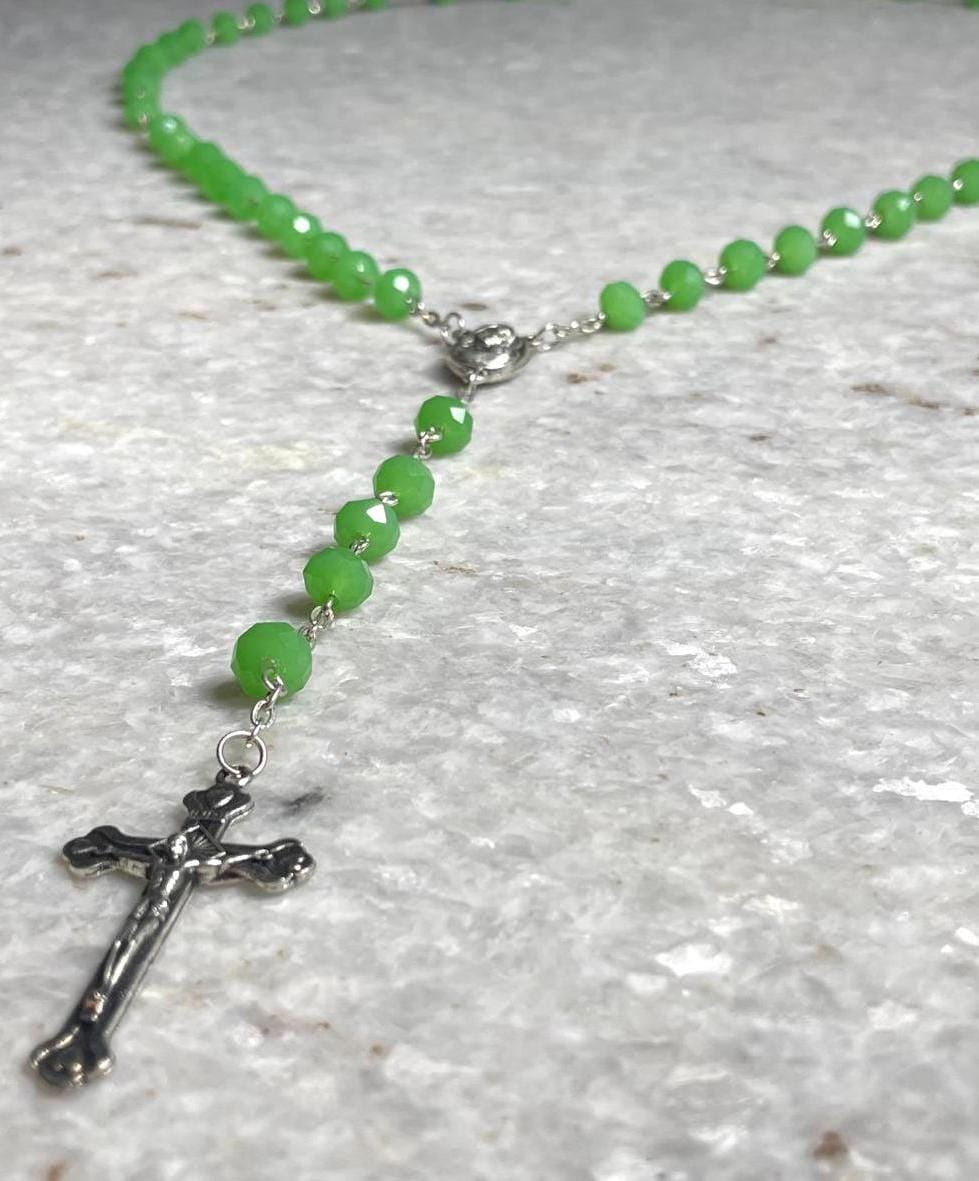 Rosary beads made at the Holy Land with Crucifix, rosary beads, catholic rosary , soil from the holy land, rosary necklace, Orthodox rosary