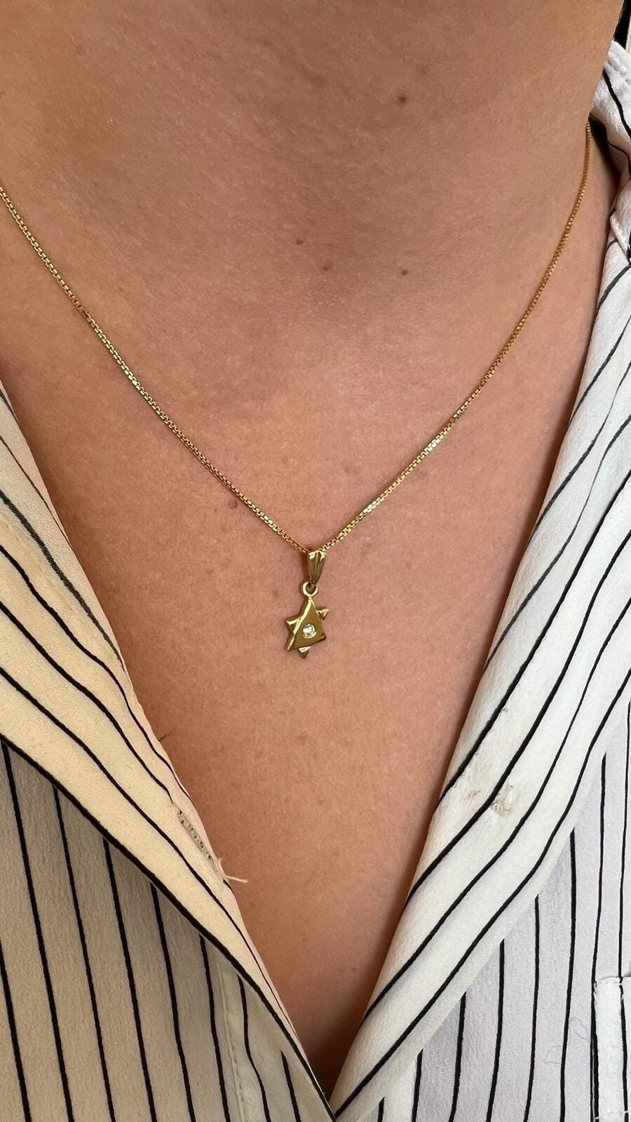 Diamonds Star of David Necklace, star of david gold pendant Necklace, Bat Mitzvah Gift, Magen David Necklace, Jewish jewelry, Jewish Star