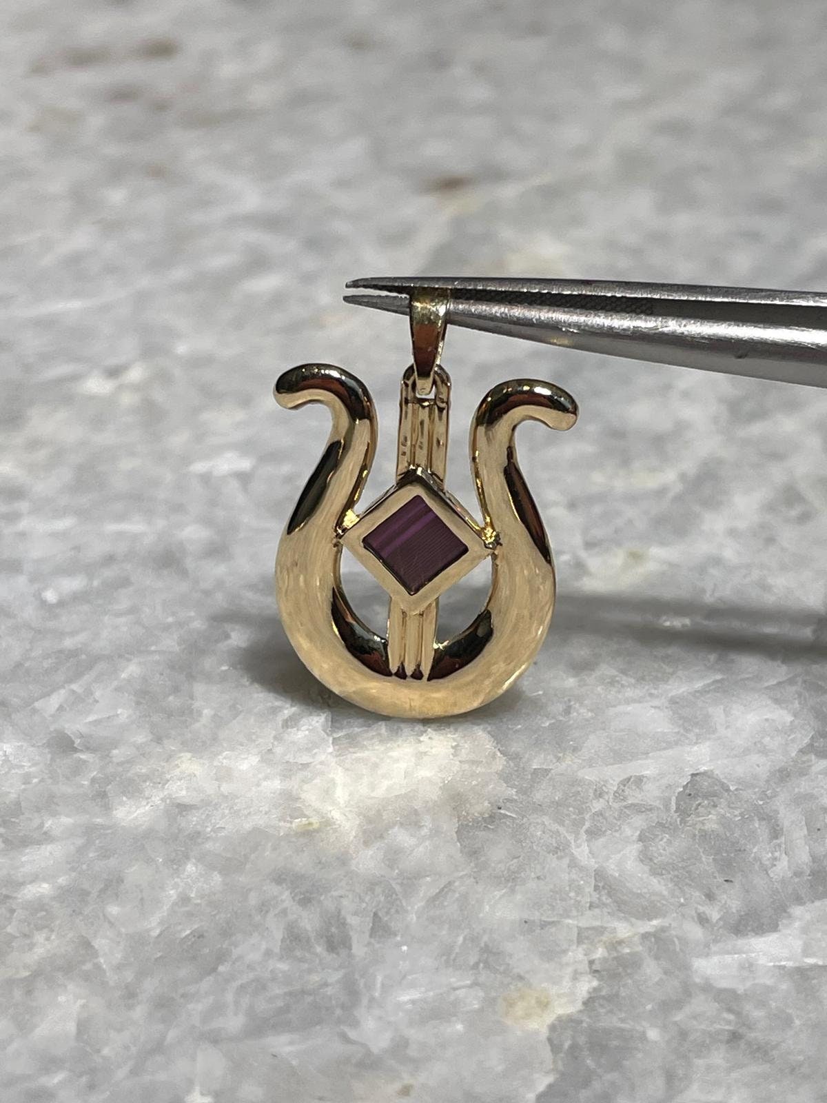 Nano Bible necklace, 14K gold, Jewish gift, Religious Gift, bar mitzvah, birthday gifts, necklaces for women, Harp of David, Gift for him