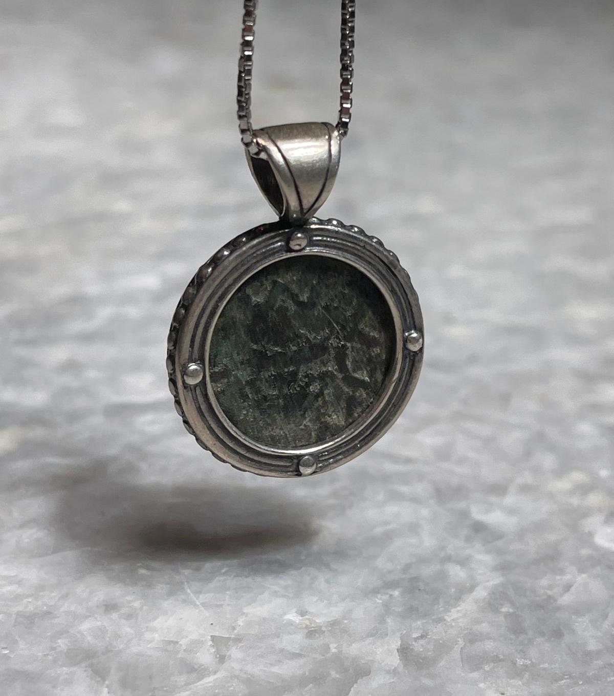 Authentic Masada Coin Necklace, 925 Silver, Coin Jewelry, Rare Coin, Christian gift, jewish gift, coin pendant, Gift For Him, Masada Coin
