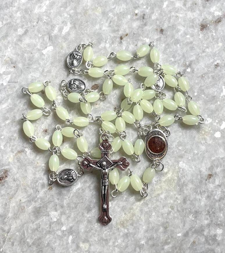 Rosary beads made at the Holy Land with Crucifix, rosary beads, rosary beads catholic, rosary beads first communion, rosary necklace