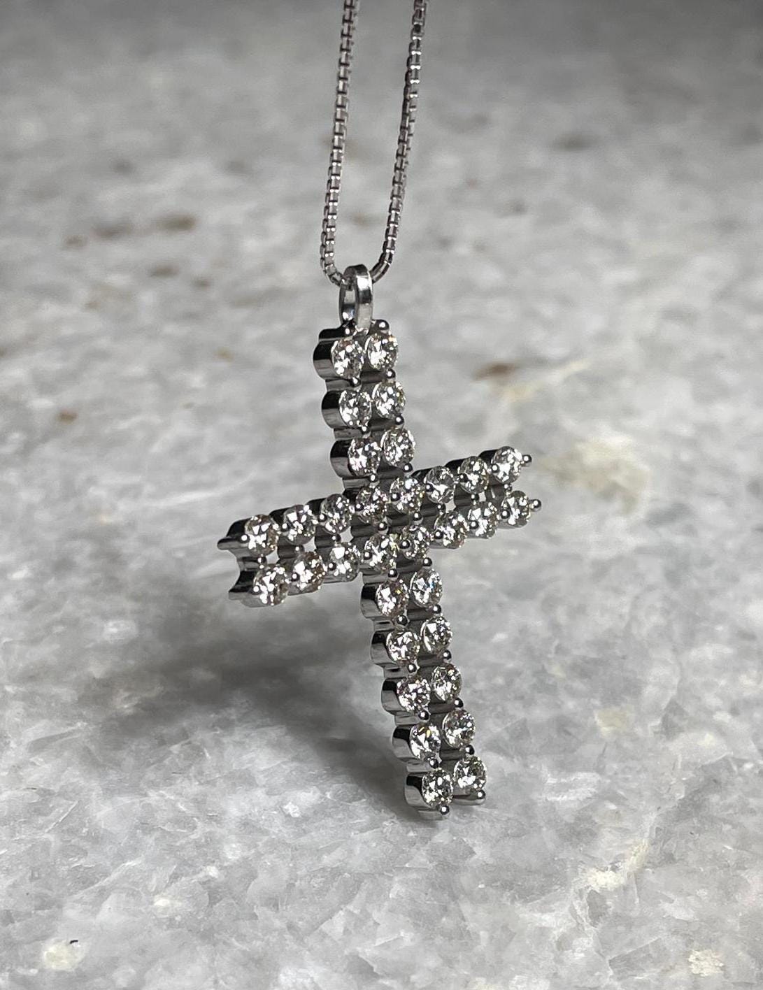 Diamond Cross necklace, 14 Gold, cross jewelry, christian gift, Baptism Gift, Gold Cross Necklace, cross gift, gift for her, Diamonds cross