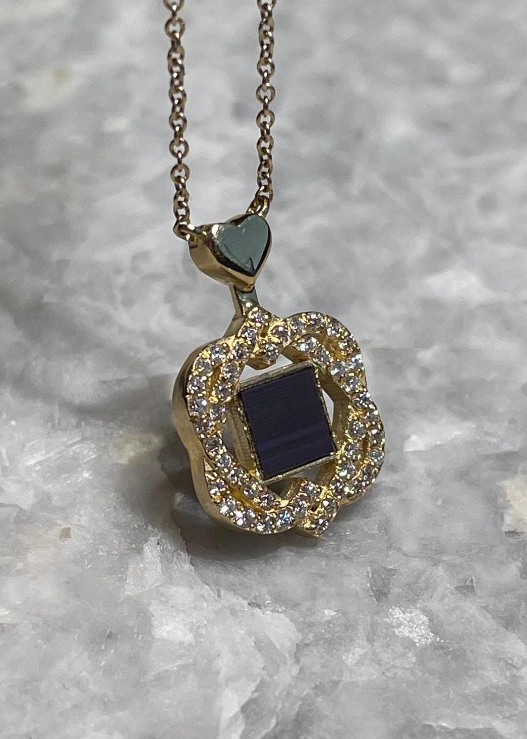 Nano Bible necklace, 14K gold, flower necklace, birthday gift, gift for her, Christmas gifts, necklaces for women, gift for wife