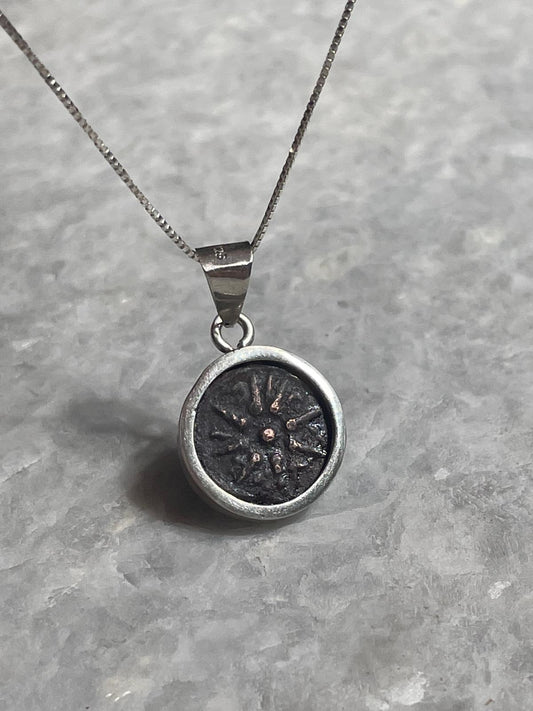 Authentic Widows Mite Coin Pendant, 925 Silver, Biblical jewelry, Christian pendant, Ancient coin, mite pendant, Christian gifts, rare gift