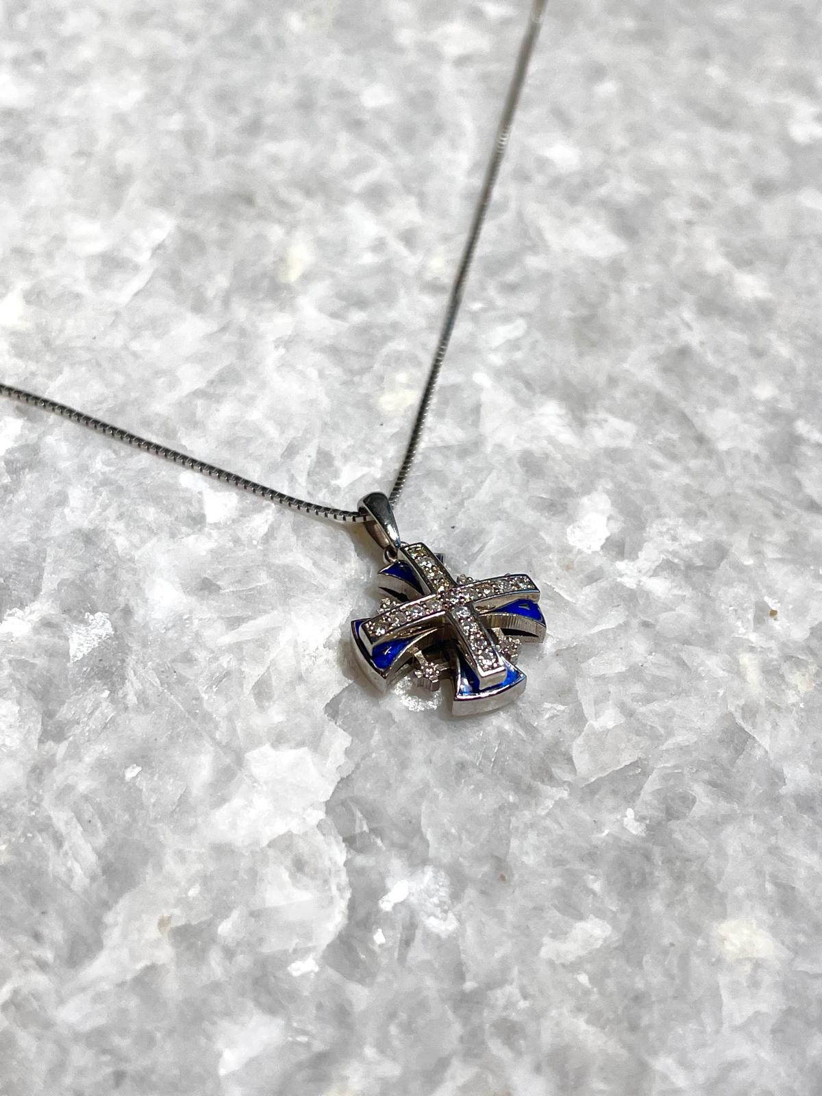 Jerusalem Cross Pendant With Diamond, 14K gold, Christmas gift, cross necklace, cross jewelry, gift for her, israeli jewelry, cross necklace