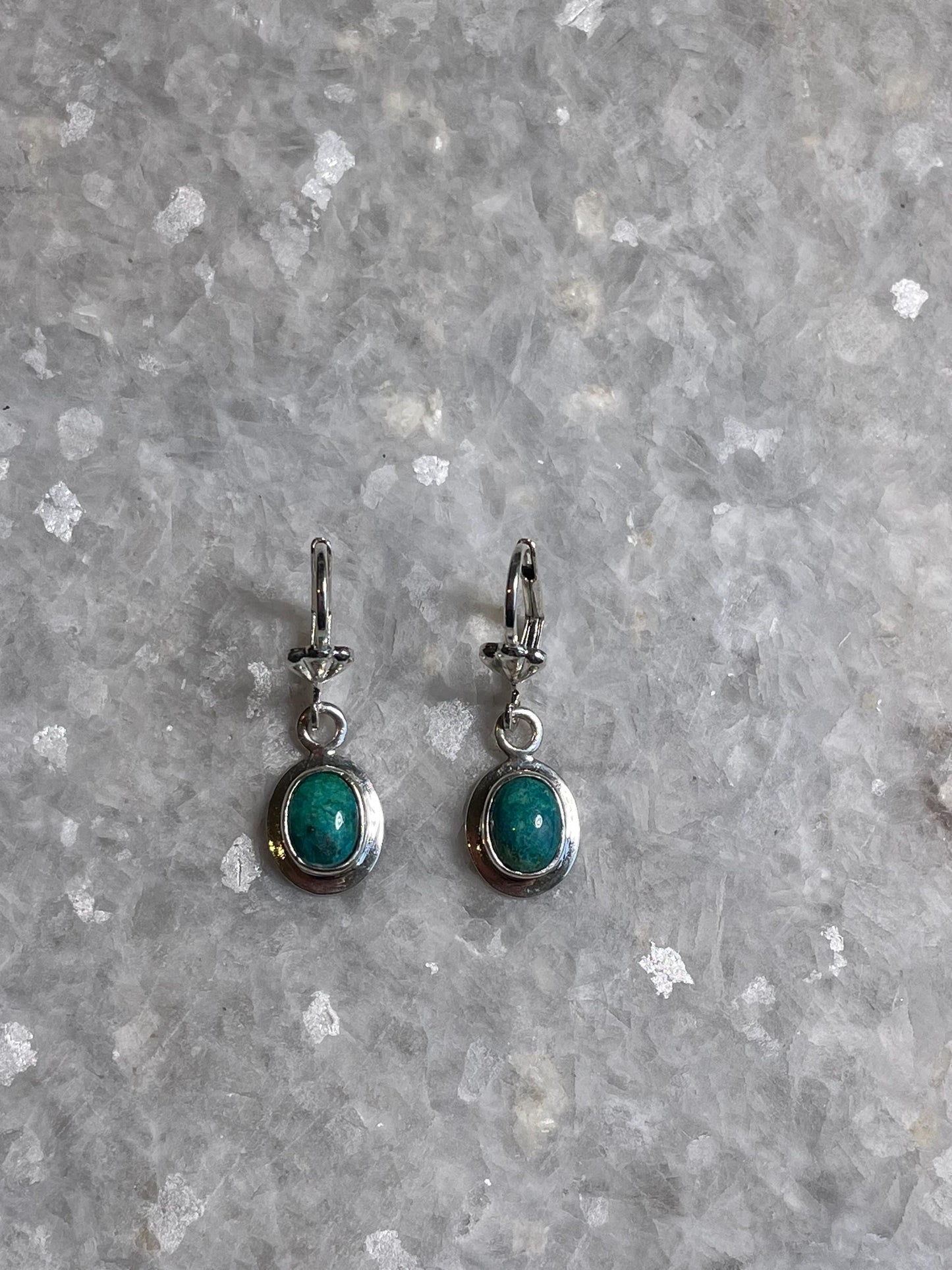 Genuine Eilat Stone Earrings, 925 Silver, turquoise earrings, king Solomon stone, natural Eilat jewelry, silver earrings, stone earrings