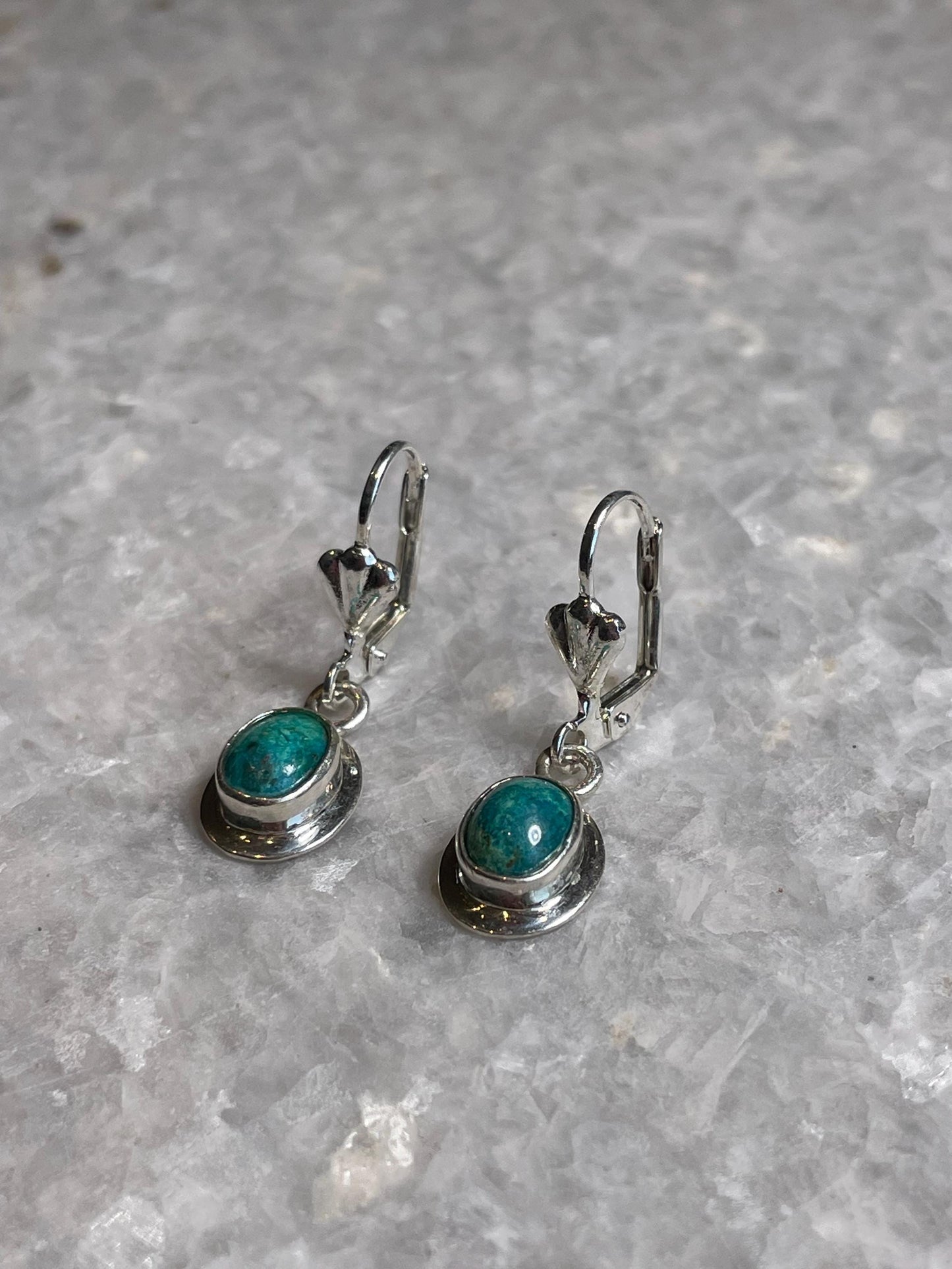 Genuine Eilat Stone Earrings, 925 Silver, turquoise earrings, king Solomon stone, natural Eilat jewelry, silver earrings, stone earrings