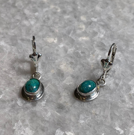 Genuine Eilat Stone Earrings, 925 Silver, turquoise earrings, king Solomon stone, natural Eilat jewelry, silver earrings, stone earrings
