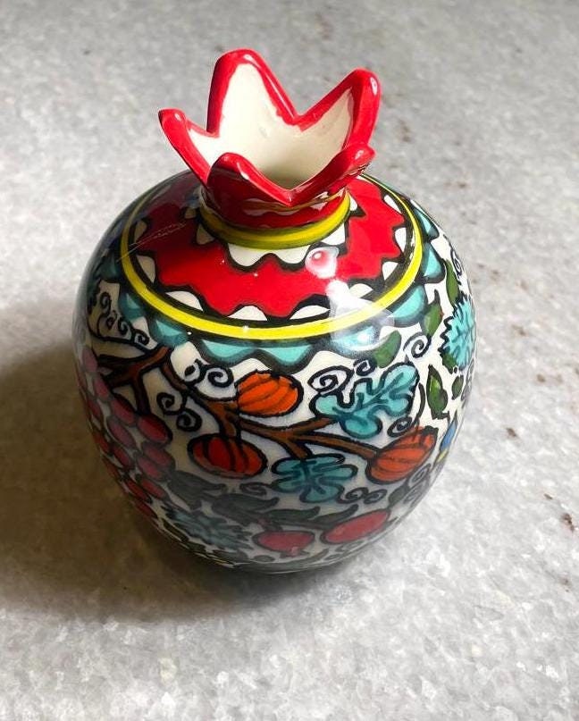Handmade Ceramic Seven Species Pomegranate, Jewish gift, made in Israel, Judaica from israel, Home Decor, New Home Gift, wedding gifts