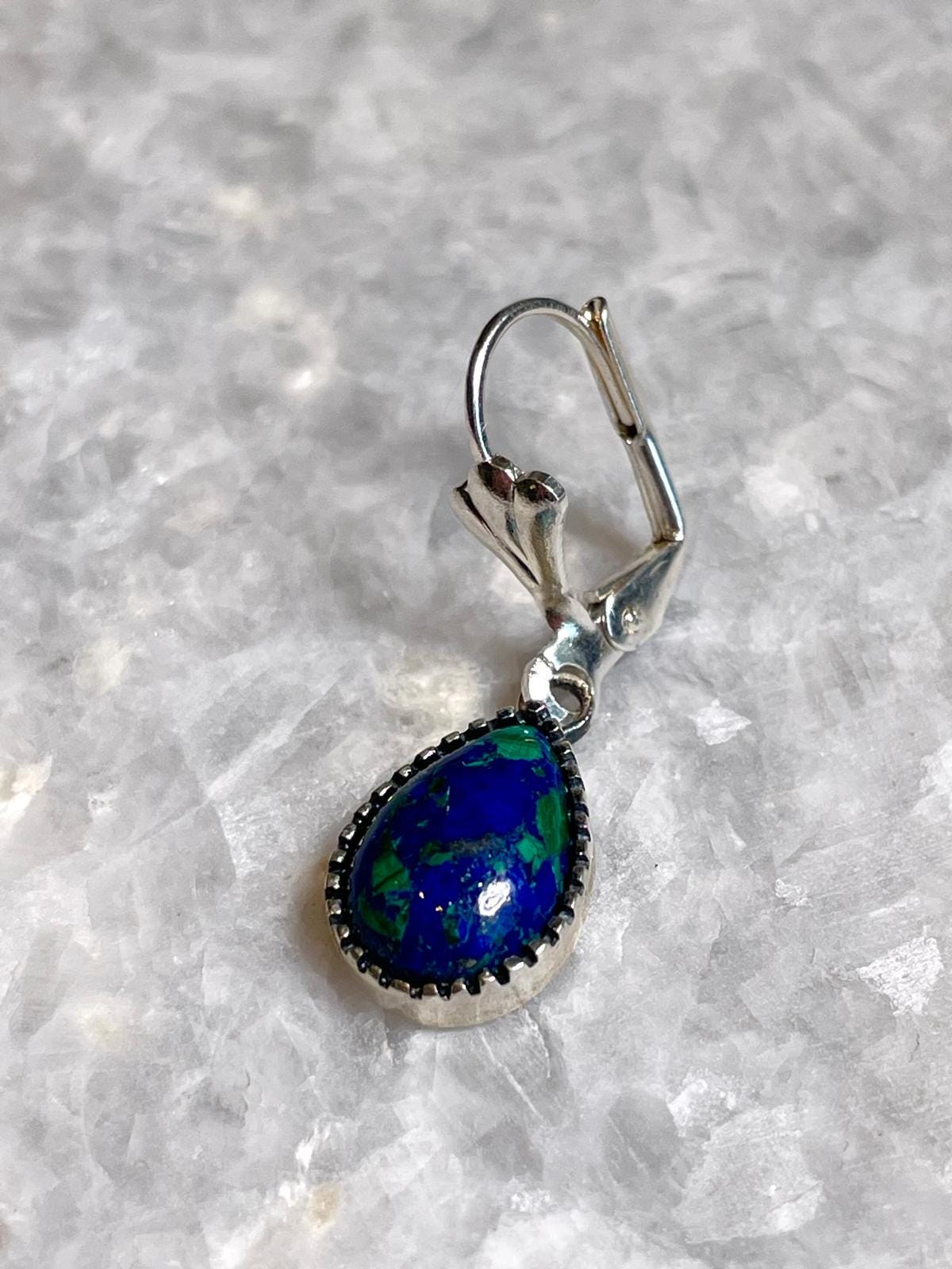 Genuine Eilat Stone Earrings, 925 Silver, turquoise earrings, king Solomon stone, natural Eilat jewelry, silver earrings, stone earrings